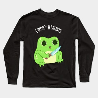 Crazy Kawaii Frog Funny Humor Irony Long Sleeve T-Shirt